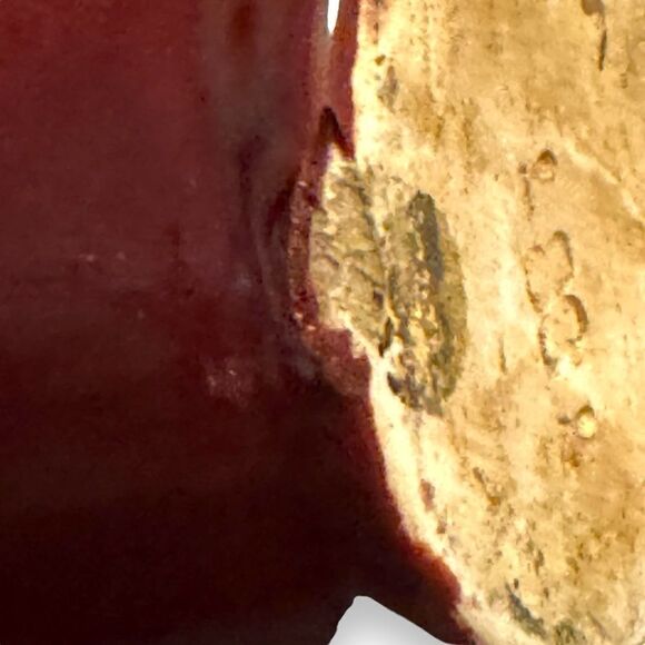 Vintage Barbotine Majolica Small Floral Pottery Vase - Picture 5 of 6